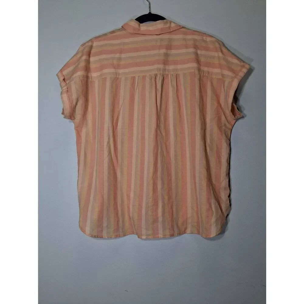 Patagonia womens small organic cotton blouse papaya orange shirt - Picture 6 of 9